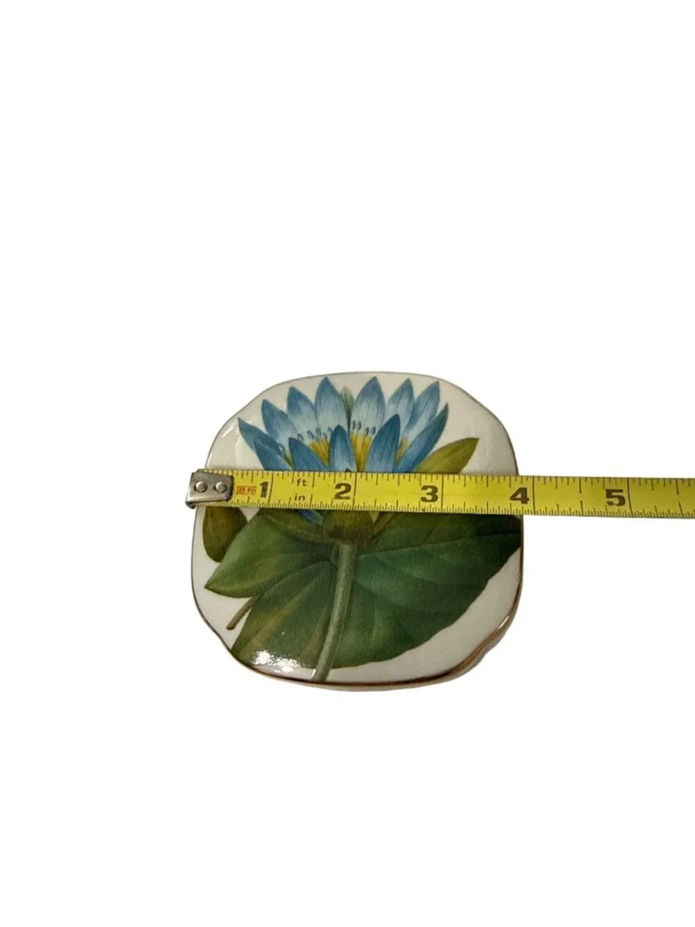 Villeroy & Boch Sentiments Porcelain Trinket Box Waterlily Design W/Gold Germany - Picture 5 of 7